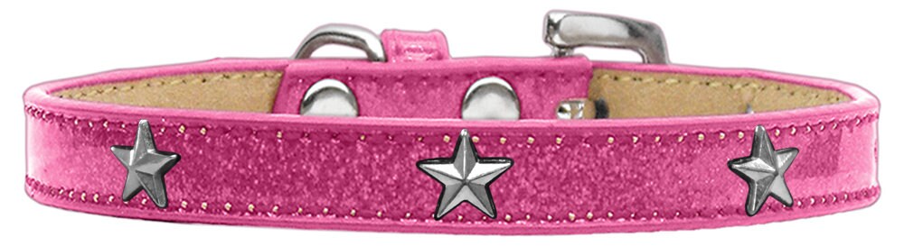 Stylish dog collar featuring ice cream widgets in silver star design, perfect for pets.