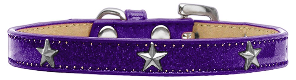Stylish dog collar featuring ice cream widgets in silver star design, perfect for pets.
