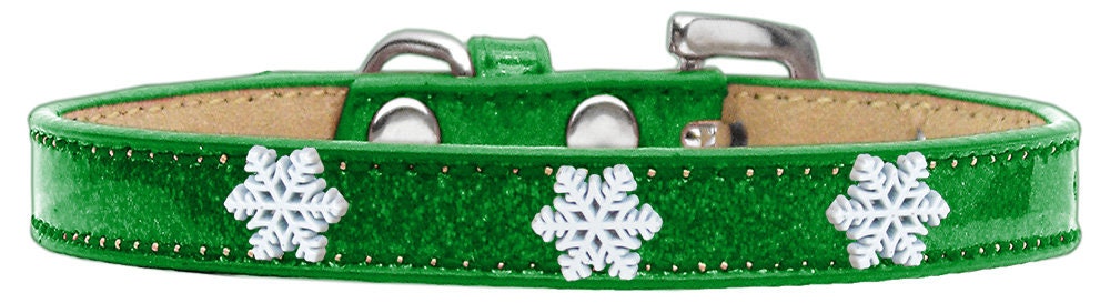 Dog wearing a stylish ice cream collar with snowflakes design, showcasing colorful widgets and a comfortable fit.