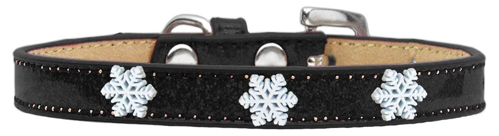 Dog wearing a stylish ice cream collar with snowflakes design, showcasing colorful widgets and a comfortable fit.