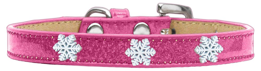 Dog wearing a stylish ice cream collar with snowflakes design, showcasing colorful widgets and a comfortable fit.