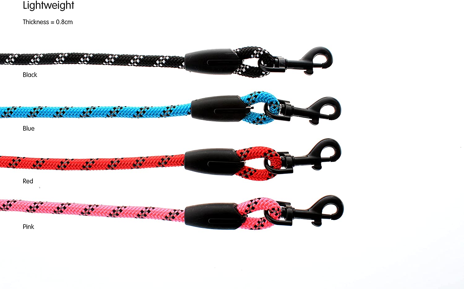 A durable dog rope lead featuring reflective stitching and a comfortable padded handle, ideal for safe nighttime walks.
