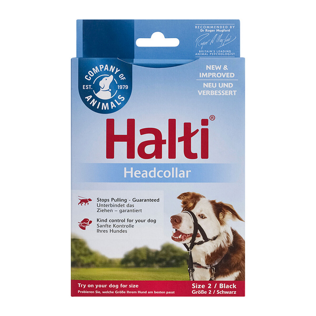 Halti Headcollar for dogs packaging.