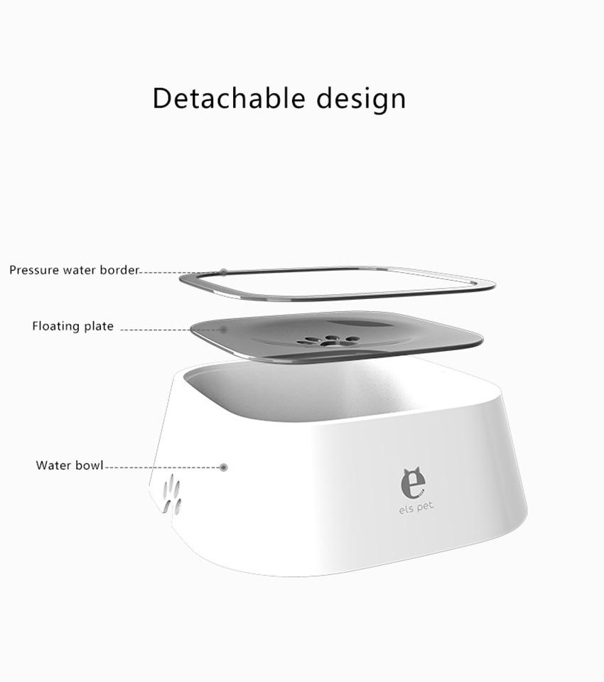 Portable dog water bowl with large capacity, splash-proof design, and non-slip bottom, suitable for travel and outdoor use.