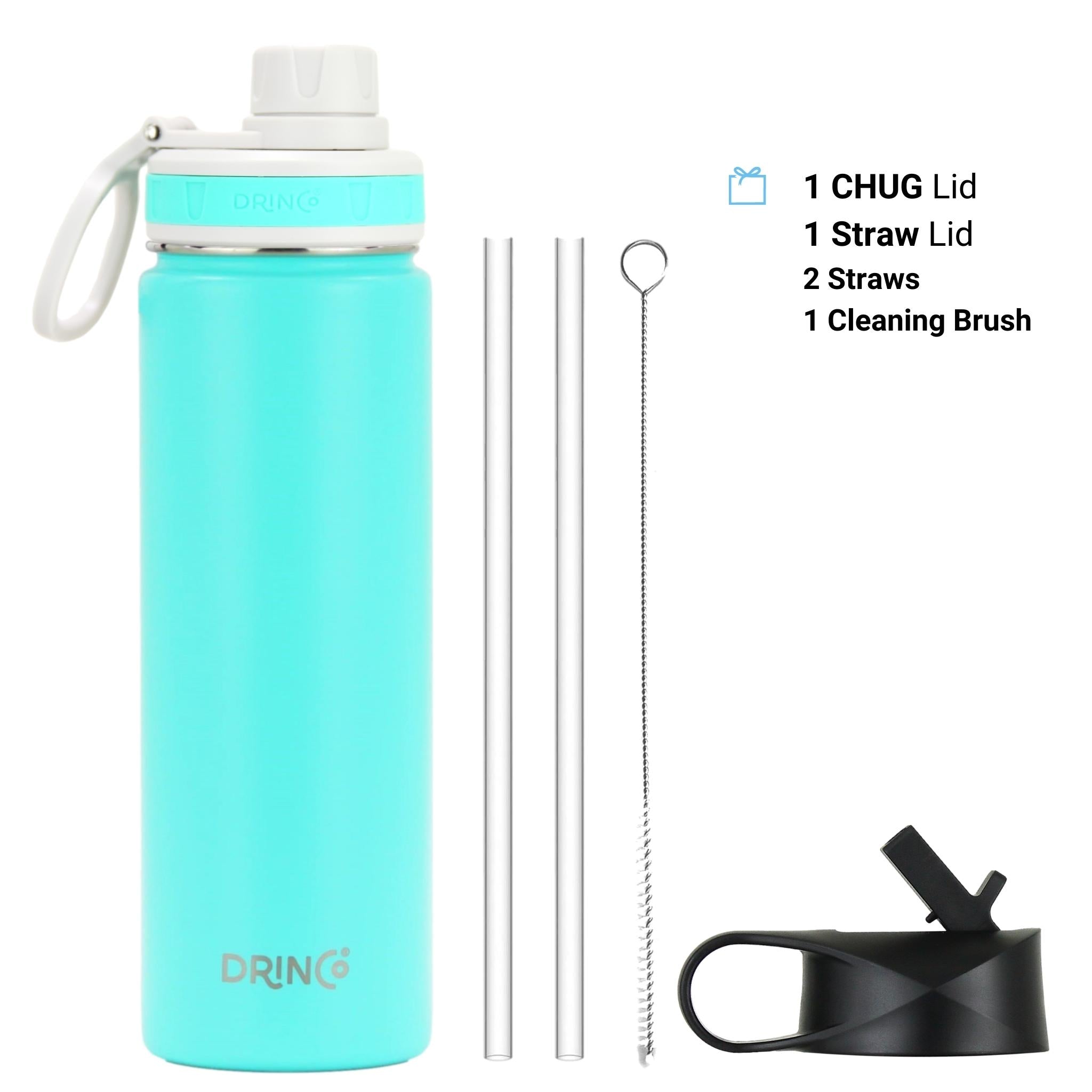 DRINCO® 22oz Stainless Steel Sport Water Bottle in Teal, showcasing its sleek design and durable construction.