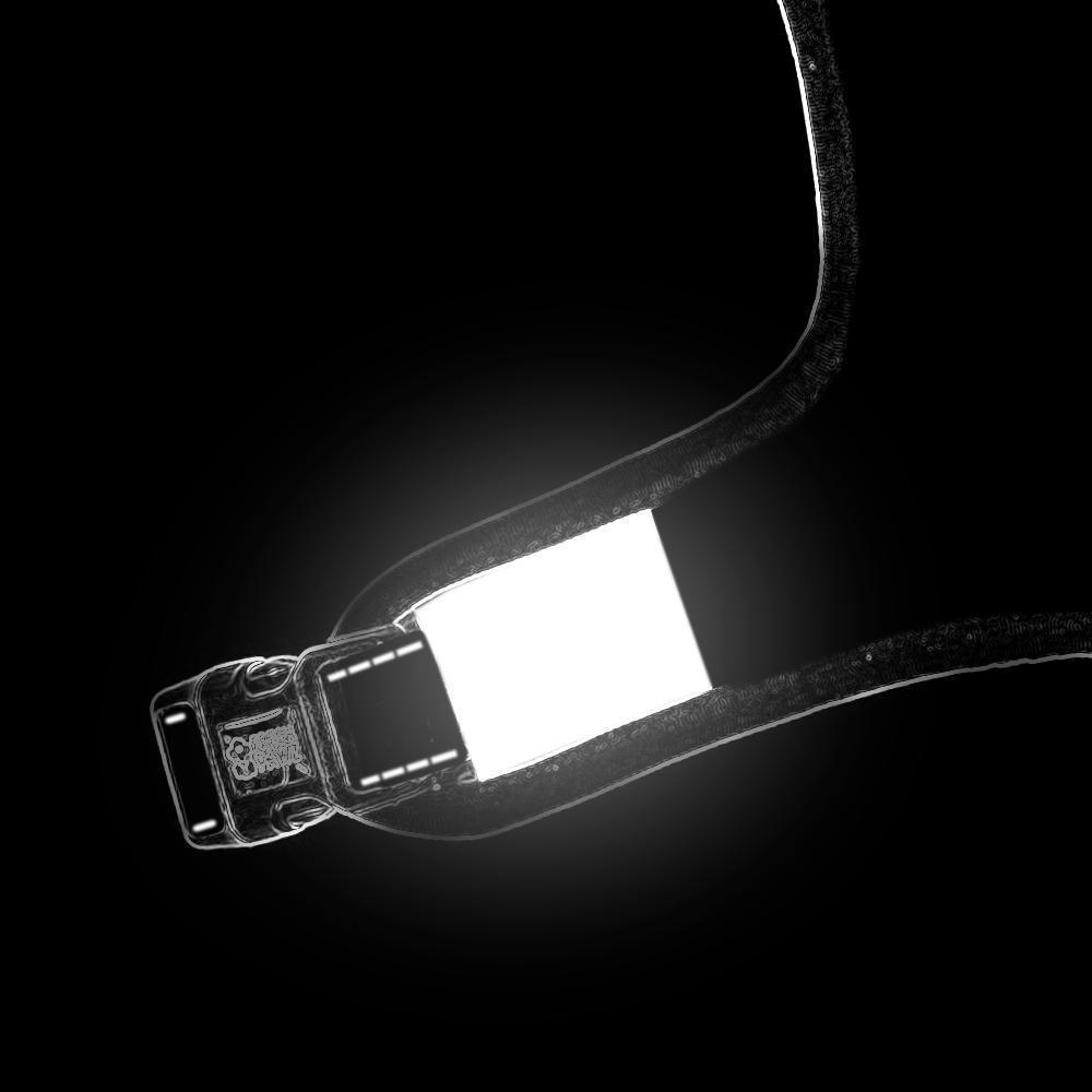 Drip Camo Adjustable Mesh Harness for dogs, featuring breathable mesh, neoprene padding, and reflective tape for safety.