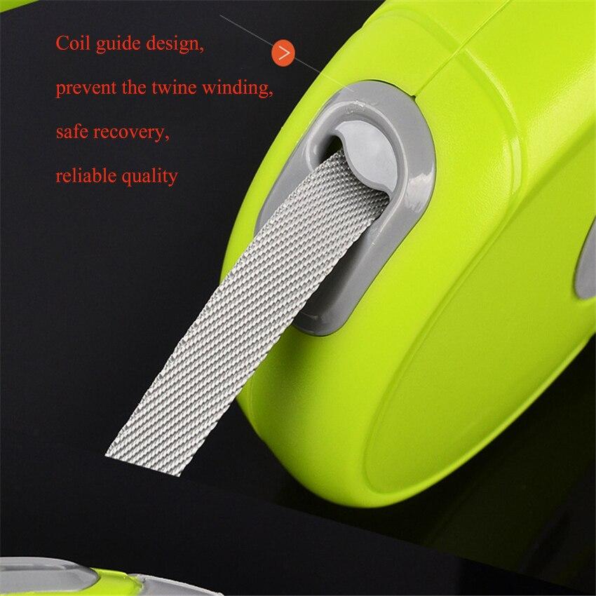 Durable automatic retractable dog leash made of nylon, available in various colors, designed for small to medium dogs.