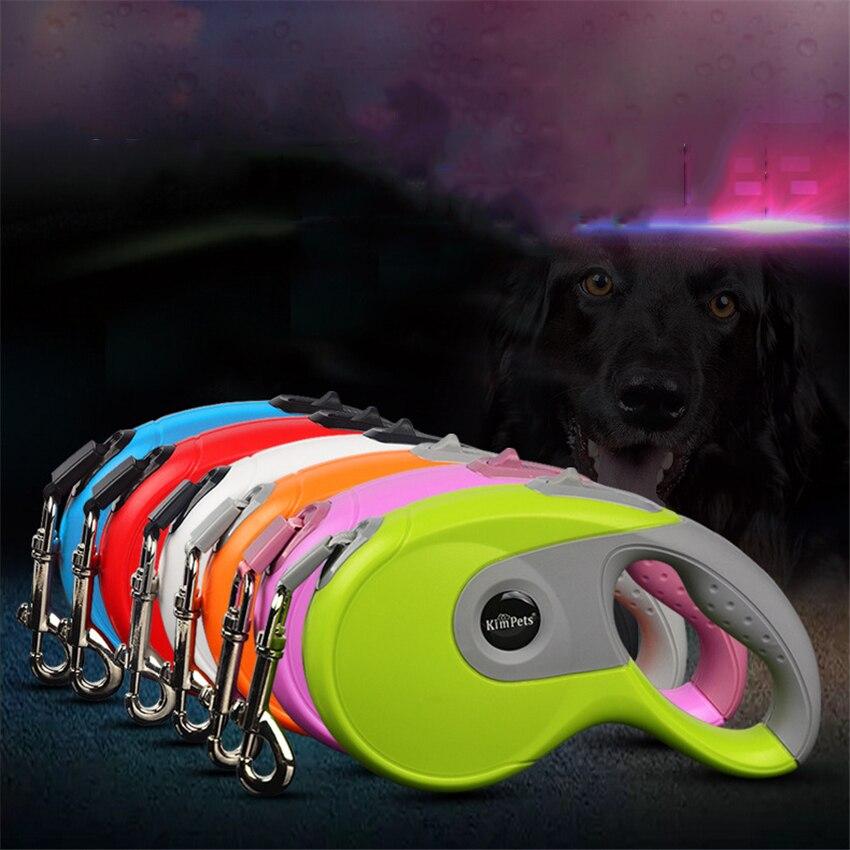 Durable automatic retractable dog leash made of nylon, available in various colors, designed for small to medium dogs.