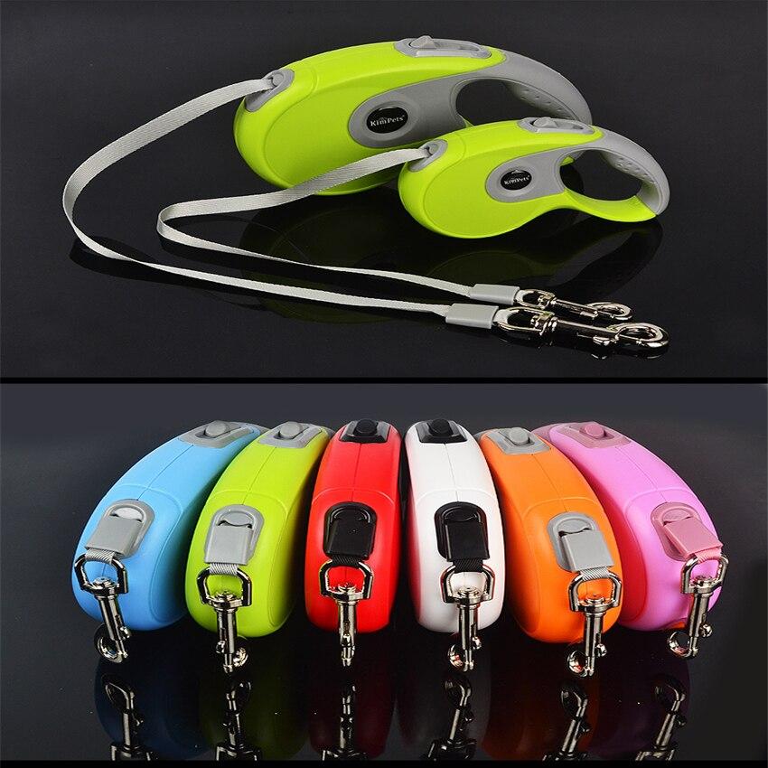 Durable automatic retractable dog leash made of nylon, available in various colors, designed for small to medium dogs.