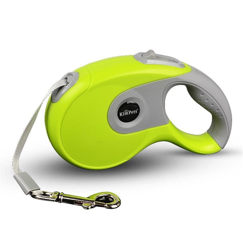 Durable automatic retractable dog leash made of nylon, available in various colors, designed for small to medium dogs.