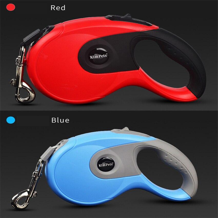 Durable automatic retractable dog leash made of nylon, available in various colors, designed for small to medium dogs.