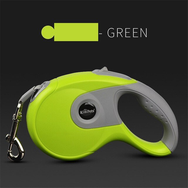 Durable automatic retractable dog leash made of nylon, available in various colors, designed for small to medium dogs.