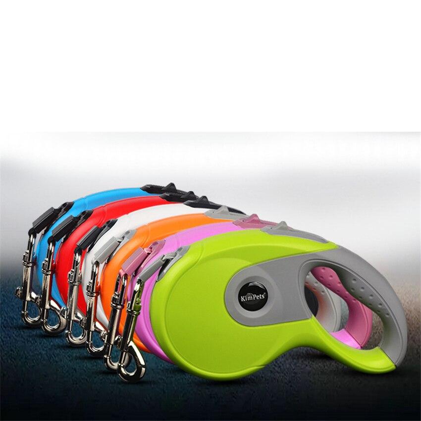Durable automatic retractable dog leash made of nylon, available in various colors, designed for small to medium dogs.