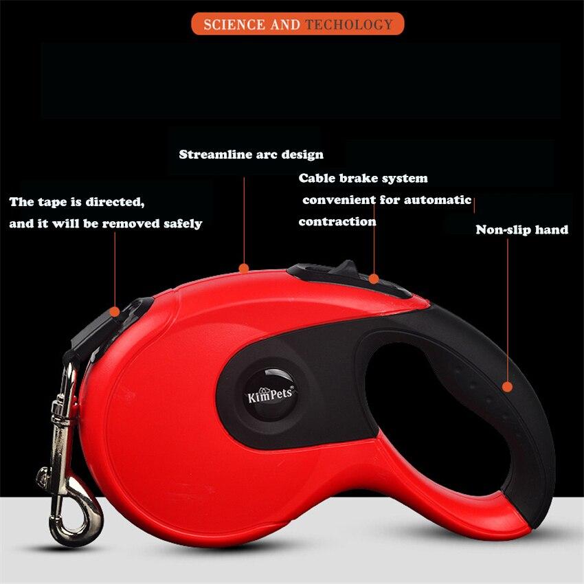 Durable automatic retractable dog leash made of nylon, available in various colors, designed for small to medium dogs.