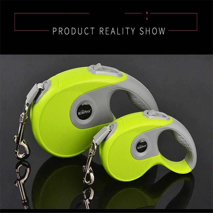 Durable automatic retractable dog leash made of nylon, available in various colors, designed for small to medium dogs.