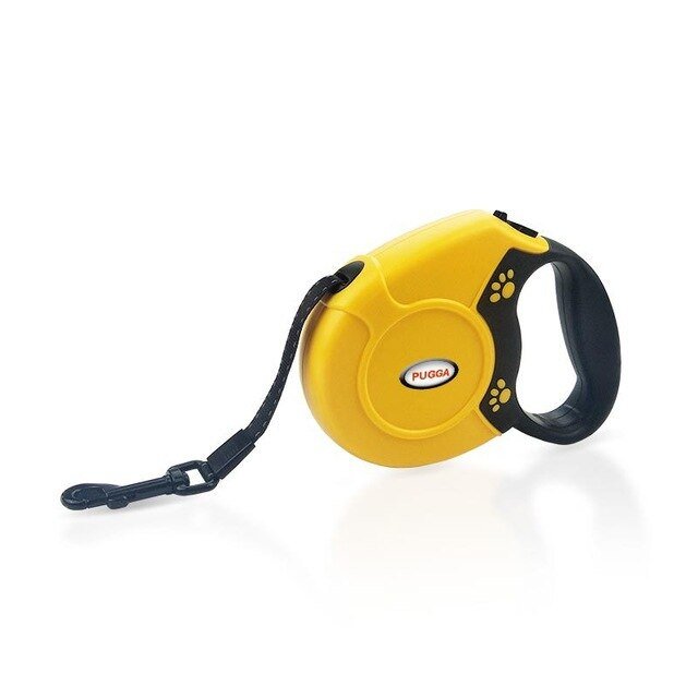 Durable automatic retractable pet dog leash in a solid design, suitable for dogs and cats, showcasing its flexible extending lead feature.