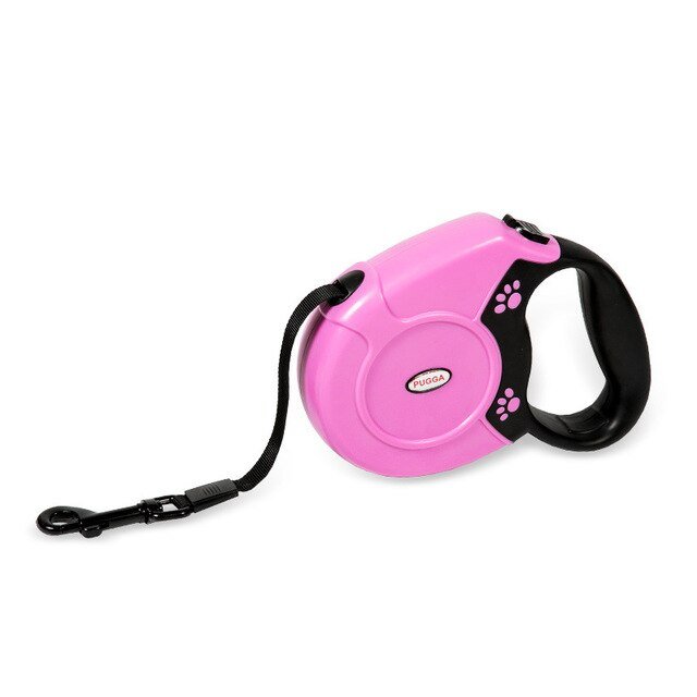 Durable automatic retractable pet dog leash in a solid design, suitable for dogs and cats, showcasing its flexible extending lead feature.