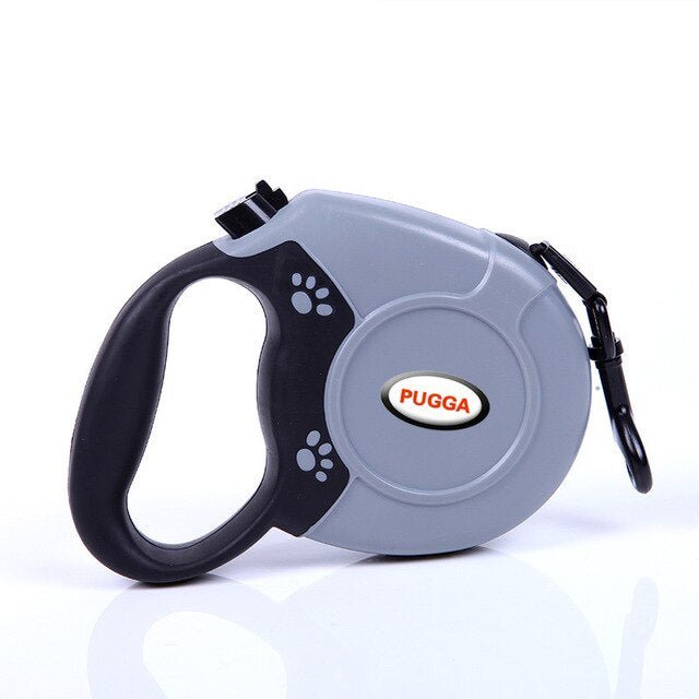 Durable automatic retractable pet dog leash in a solid design, suitable for dogs and cats, showcasing its flexible extending lead feature.
