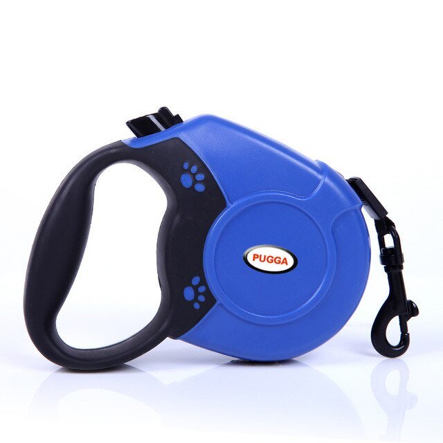 Durable automatic retractable pet dog leash in a solid design, suitable for dogs and cats, showcasing its flexible extending lead feature.