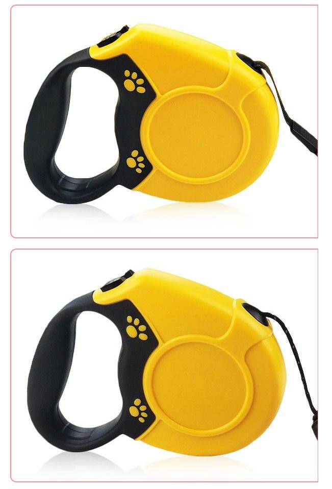 Durable automatic retractable pet dog leash in a solid design, suitable for dogs and cats, showcasing its flexible extending lead feature.