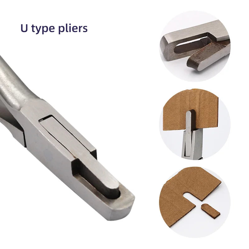 Stainless steel Ear Notcher Plier designed for marking pigs and livestock, featuring ergonomic handles and U/V shape options.