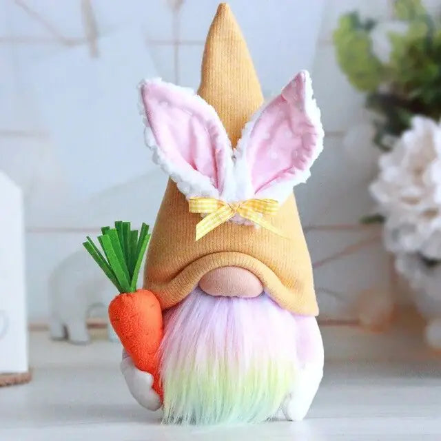 A charming Easter Faceless Doll Decoration Bunny with pastel colors, perfect for festive decor.