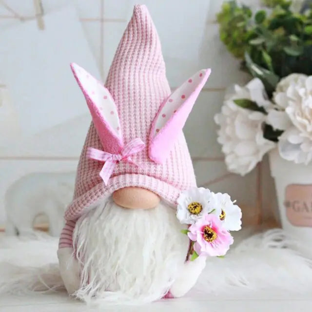 A charming Easter Faceless Doll Decoration Bunny with pastel colors, perfect for festive decor.