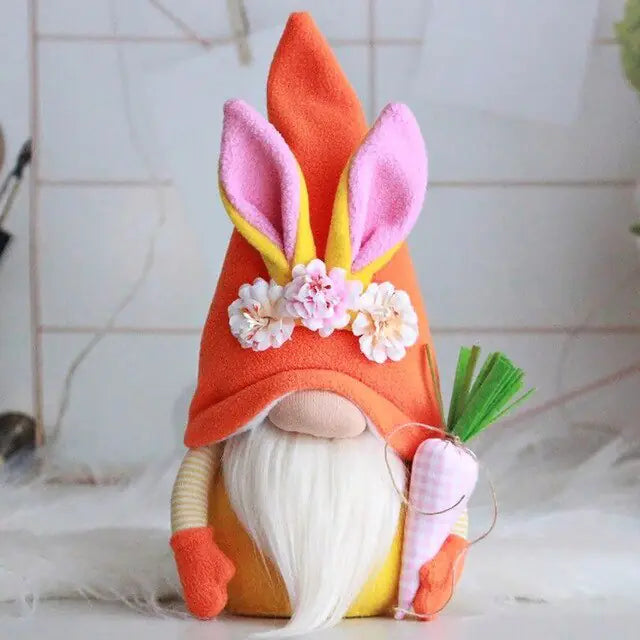 A charming Easter Faceless Doll Decoration Bunny with pastel colors, perfect for festive decor.