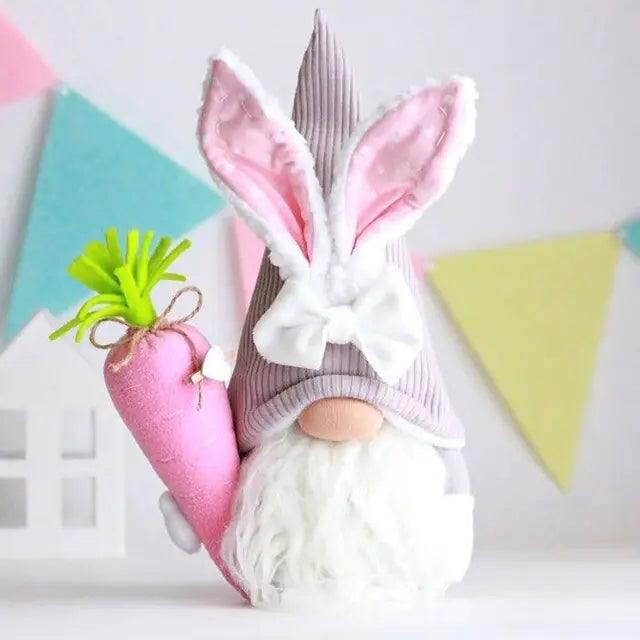A charming Easter Faceless Doll Decoration Bunny with pastel colors, perfect for festive decor.