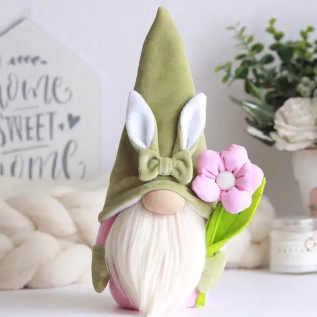 A charming Easter Faceless Doll Decoration Bunny with pastel colors, perfect for festive decor.