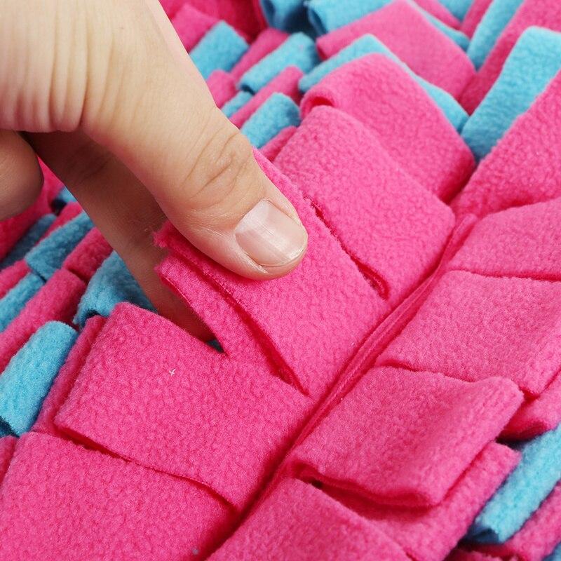 Eco Friendly Pet Dog Snuffle Mat in colorful floral design, made of soft fleece with a non-slip base, perfect for slow feeding and training.