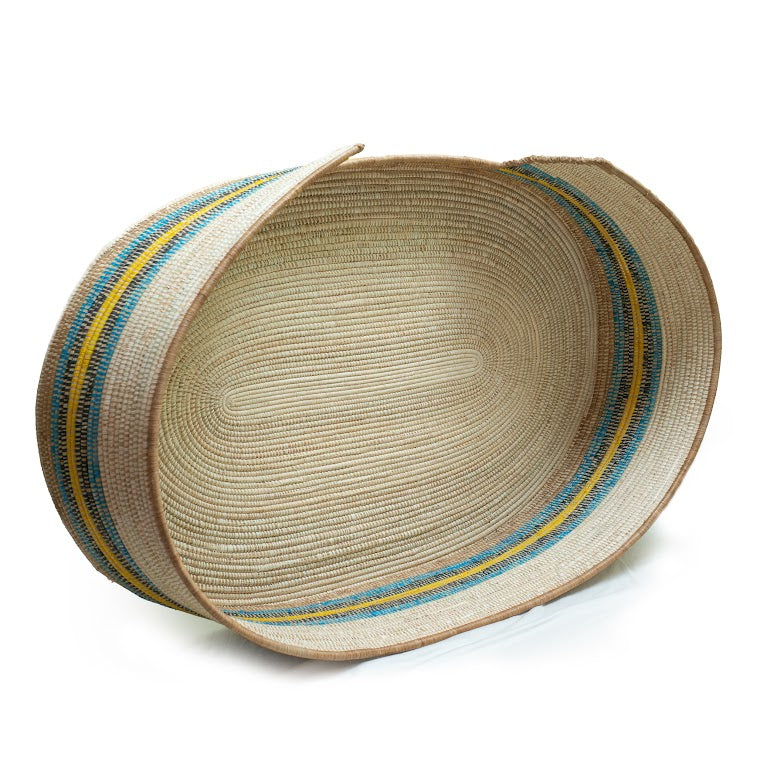 Eco-Friendly Fair Trade Pet Bed, handcrafted from natural materials with vibrant colors, showcasing authentic African craftsmanship.