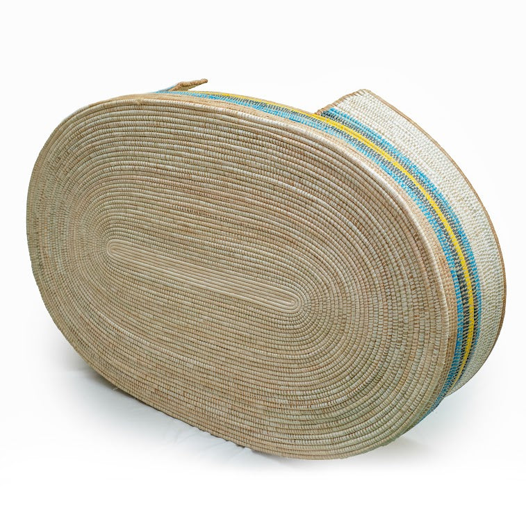 Eco-Friendly Fair Trade Pet Bed, handcrafted from natural materials with vibrant colors, showcasing authentic African craftsmanship.