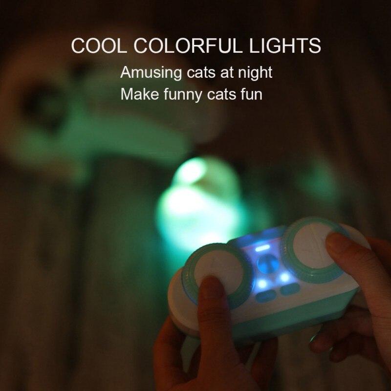Electric Pet Smart Interactive Cat Toy featuring a luminous remote control car with feather toys and LED lights, designed for cat entertainment.