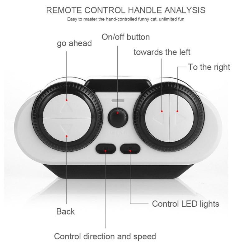 Electric Pet Smart Interactive Cat Toy featuring a luminous remote control car with LED lights and feather toys for cats.