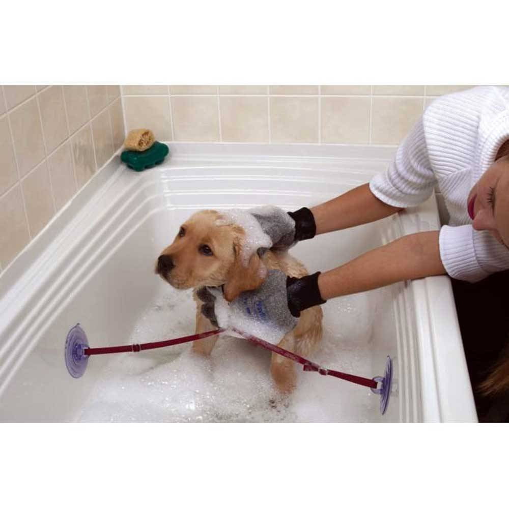 EzyBathe Bathing Kit featuring suction cups, washing gloves, and absorbent towel for small pets.