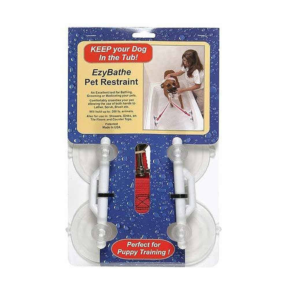 EzyBathe Bathing Kit featuring suction cups, washing gloves, and absorbent towel for small pets.