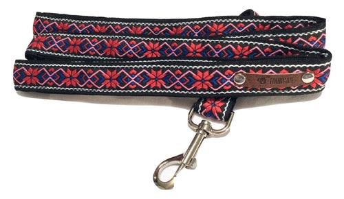 Finnigan Designer 7ft Dog Lead showcasing luxury nylon webbing and strong metal hardware, perfect for stylish dog walks.