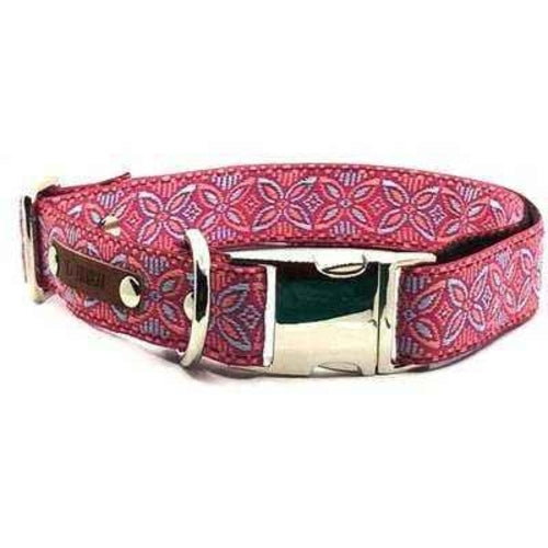 Finnigan's Designer Dog Collar No.11L, a stylish and durable collar for large dog breeds, featuring vibrant patterns and adjustable fit.
