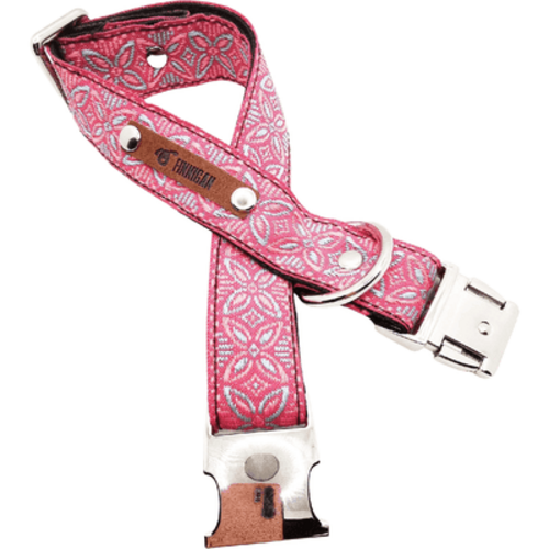 Finnigan's Designer Dog Collar No.11L, a stylish and durable collar for large dog breeds, featuring vibrant patterns and adjustable fit.