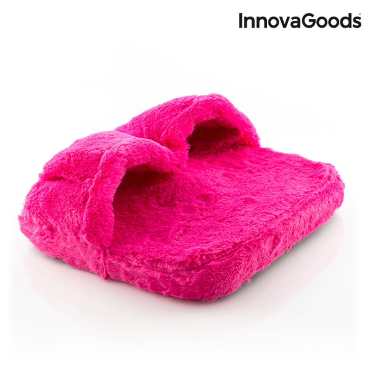 InnovaGoods Foot Massager in pink color, showcasing its ergonomic design and soft, velvety texture.