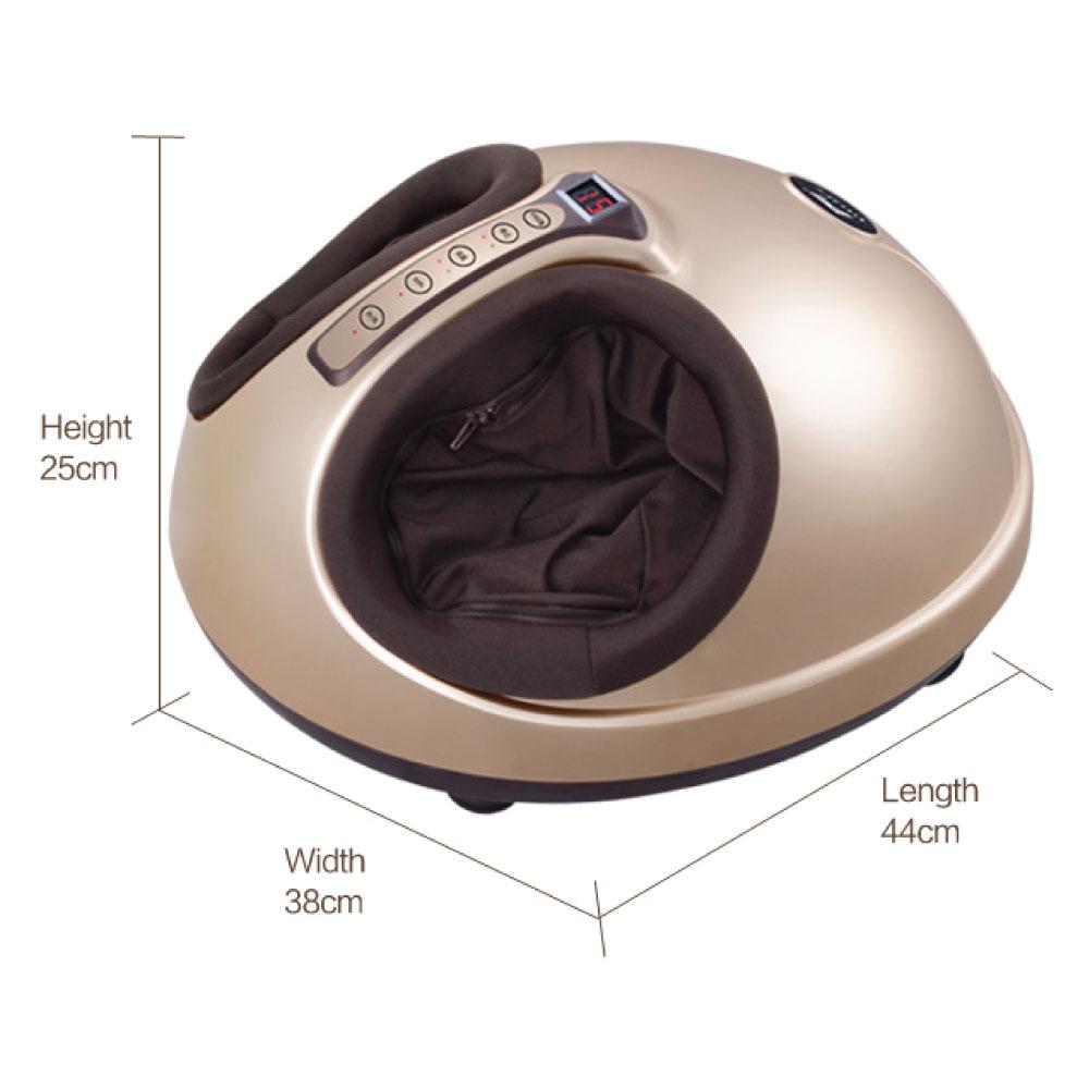 Gold 3D Shiatsu Foot Massager with heat and kneading features, designed for ultimate relaxation and comfort.
