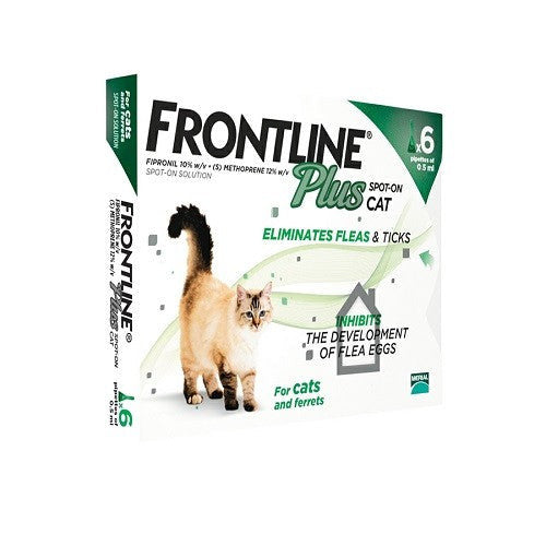 Frontline Plus Flea and Tick Spot-on for Cats and Kittens in a pipette, showcasing its easy application and effective formula.