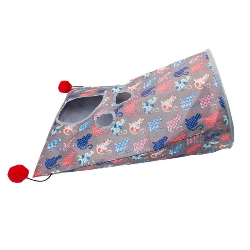 Collapsible crinkle tunnel for cats and small pets, featuring a fun design that encourages interactive play.