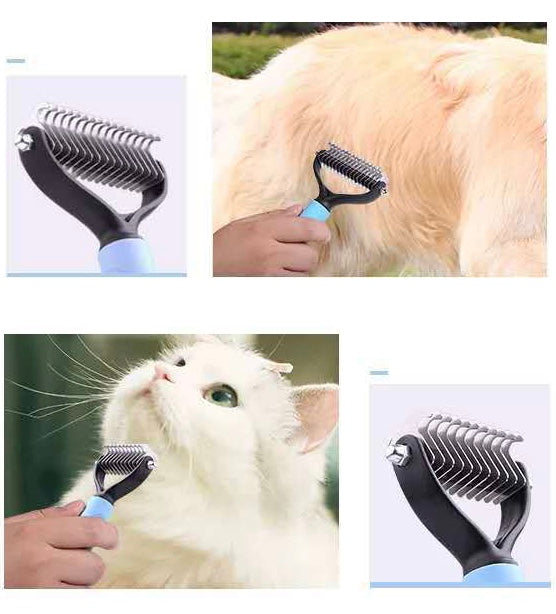 Gentle Deshedding glove with soft silicone knobs designed for effective pet grooming, removing loose hair from cats and dogs.