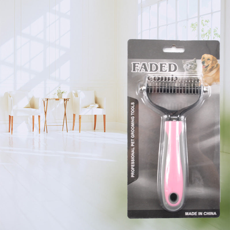 Gentle Deshedding glove with soft silicone knobs designed for effective pet grooming, removing loose hair from cats and dogs.