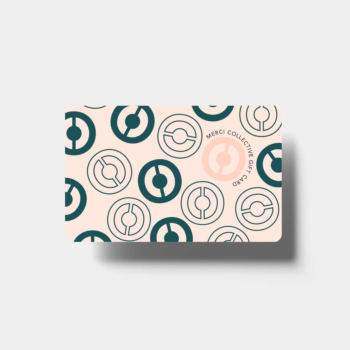 A colorful gift card design featuring healing crystals and accessories, perfect for gifting.