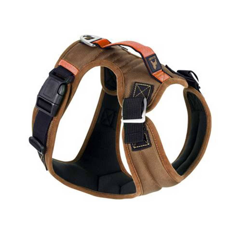 Gooby Pioneer Harness for Dogs in various colors, showcasing adjustable straps and control handle.