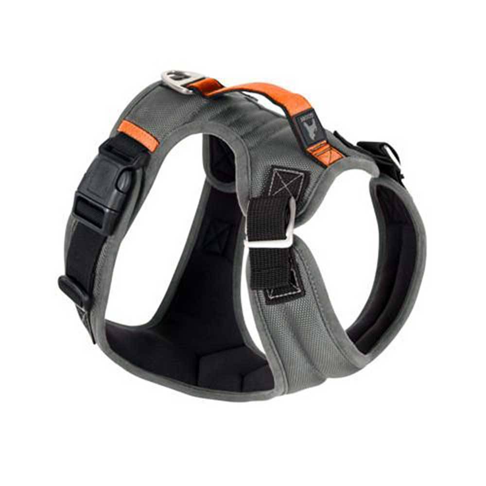 Gooby Pioneer Harness for Dogs in various colors, showcasing adjustable straps and control handle.