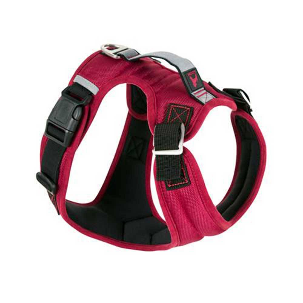 Gooby Pioneer Harness for Dogs in various colors, showcasing adjustable straps and control handle.